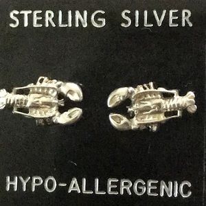 Sterling Silver Lobster 🦞 Hypo-Allergenic post solid earrings